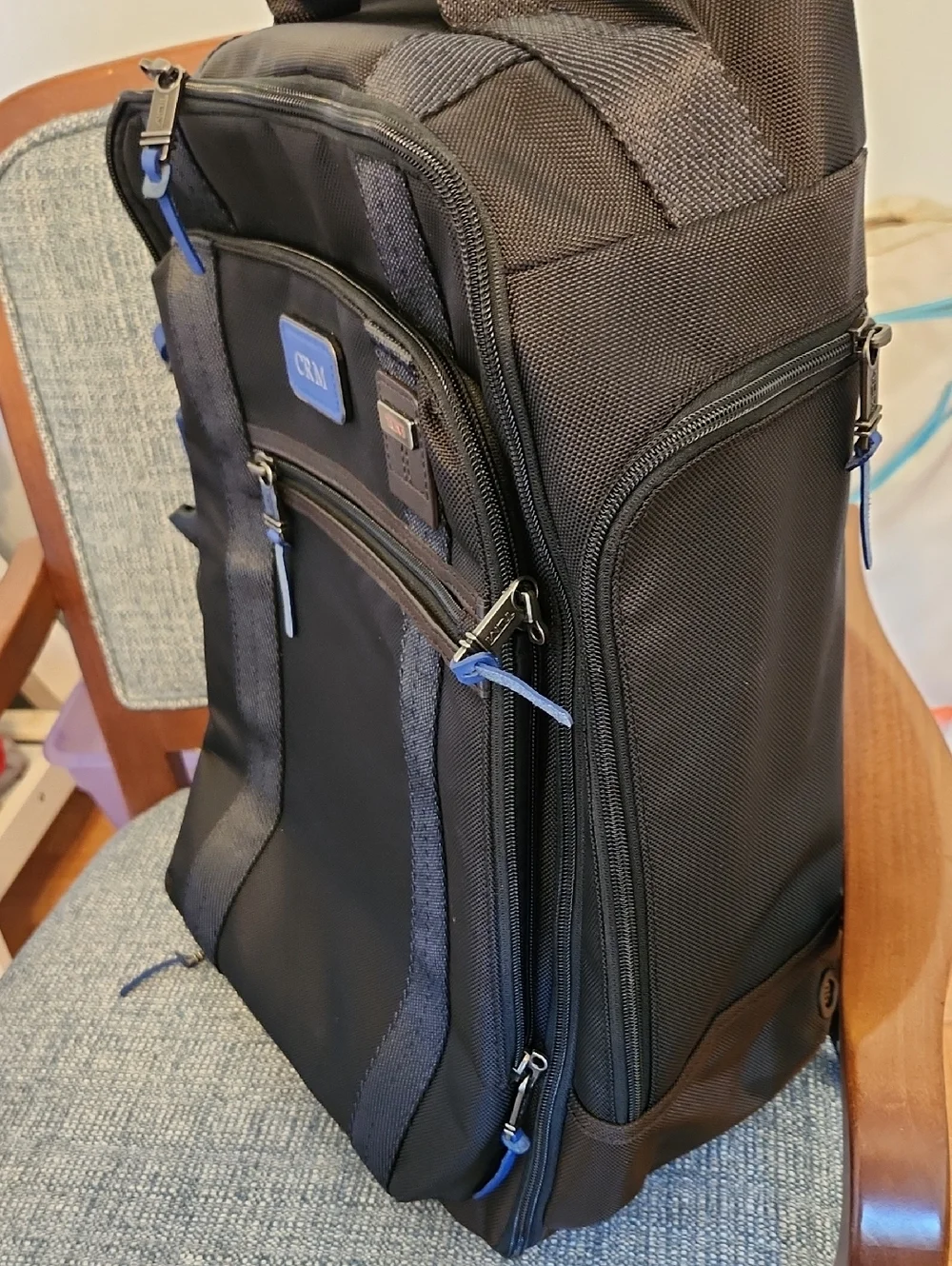 NWT TUMI Delante Black and Blue Men's Carryon Backpack